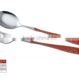 Jieyang Top Ranking Stainless Steel Special Big Spoon With Elegant Red Flower Printing thumbnail-1