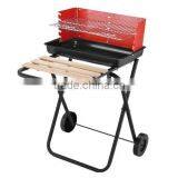 Portable Hand Push Type Outdoor Bbq Grill With Wheel thumbnail-1