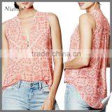 2016 Chinese Beautiful Ladies Fashion Design Sleeveless Blouses