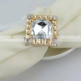 Fashionable Big Diamond Crystal Square Shape Metal Alloy Napkin Ring thumbnail-4
