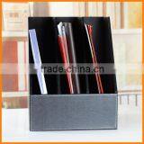 High-grade Leather Triple Desktop File Box File Frame Data File Storage Box Seat Business Office Supplies thumbnail-2