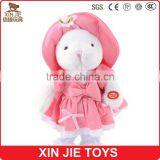CE standard plush bunny toy 2016 new style soft bunny toy with skirt and had