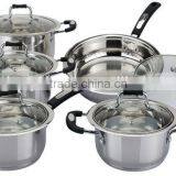 10pcs set stainless steel non electric biryani cooking pot castamel cookware for saucepan fry pan