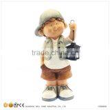 Creative Little Boy Garden Statues Solar Power Garden Lamp