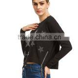 Hot Sell Zipper Star Rhinestone Fashion Style Women Sweater Supplier's Choice thumbnail-2