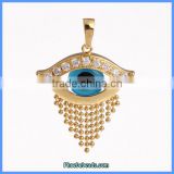 Wholesale New Design Gold Alloy Eye Shape Tassel Pendant Charms For Jewelry MP-009