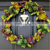 Real Touch Artificial Plastic Plants Succulent Plants and Flowers Christmas Wreath for Wall Door Decoration thumbnail-1