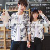 OEM Brand Young Men and Women Jackets Couples Outfits Clothing Print Zipper Cardigan Coat Baseball Outfitting thumbnail-2