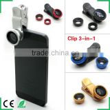 universal clip 3 in 1 lens kit 0.67x wide-angle fisheye lens DSLR camera lens for iphone 6 6s plus samsung s6 s5 s4 htc one m8