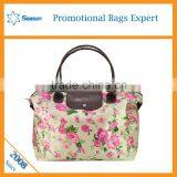 Fashion Flower Print Nylon Lady Tote Bag Women Shopping Bags thumbnail-2