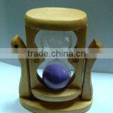 Fair Transparent Glass Sand Clock With Wooden Frame