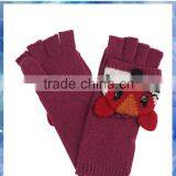 2014 fashion fox caped knitted fingerless gloves for women