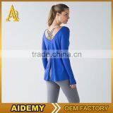 Custom New Products Dry Fit Womens Yoga Tee Elegant Sports Apparel Wholesale t Shirt thumbnail-6