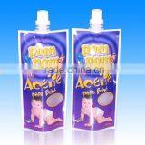 Stand up Recycle Children Juice Bag With Spout/plastic Spouted Drink Bag With Spout