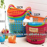 2013 fashion plastic round laundry basket for family