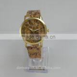Cheap Top Sell Leather WOODEN Print Fashion Unisex Wrist Watches thumbnail-3