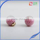 Trendy Ball Double Side Pearl Stud Earrings Glass Beads Elegant Sunflower Statement Earrings Summer Style Fashion Jewelry thumbnail-2