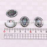 Natural Rainbow Shell Connector Spacer Beads Crystal Paved Oval Shape Gem Jewelry Shell Beads thumbnail-2