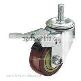 Single Bearing Swivel PVC Screw Industrial Casters With Brake thumbnail-1