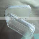 White Frosted Zipper Closure Transparent Clear Pvc Cosmetic Bag
