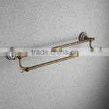 2016 New Design Bathroom Brass ,ceramic Double Towel Bar/ Towel Rod / Towel Rail Accessories With Crystal Hook thumbnail-2
