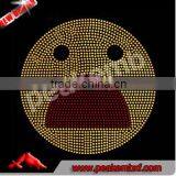 Bling Crystal Hot Fix Motif Emoji Rhinestone Smile Face Iron on Rhinestone Transfer for Kids Clothes thumbnail-5