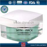 50g Green Color Top Material Square Plastic Jar, Acrylic Cream Bottle,with Shiny Silver Cap thumbnail-2