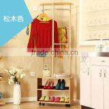 Metal Garment Rack Clothes Stand Portable Clothing Hanger Shoe Rack With Shelves thumbnail-2
