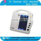 Standard 10 Leads Patient Cable Digital 12 Channel Electrocardiograph ECG Machine EKG-1212A Touch Screen thumbnail-1