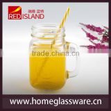 100-600ml glass manson jar with handle and lid