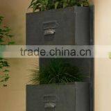 Country Design Grey Finish Verticle Wall Planter Antique thumbnail-2