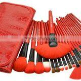 Popular Hot Selling 24 in 1 Make-Up Brush Set Red High Quality Comestic Brush With CROCO Bag For Brushes thumbnail-3