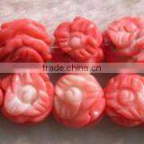 Factory Direct Sale 16" 13mm Pink Flower Shaped Loose Coral Beads thumbnail-1