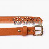 Fashion Spikes Decorated Pin Buckle Sex Girl Thin PU Waist Belt thumbnail-4