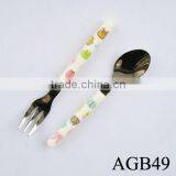 2015 Graceful Cute Spoon Fork Cutlery Gift Set Colorful Handle thumbnail-2