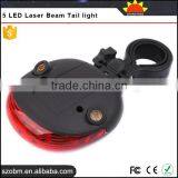 Bike Bicycle Scooter Safety 5 LED Laser Beam Tail Light Led Bicycle Rear Light thumbnail-3