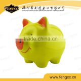 Yellow painting piggy animal ceramic coin money bank