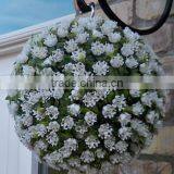 Latest Artificial White Rose Ball Topiary Flower Ball thumbnail-1