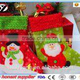 Merry Christmas Sock Santa Claus Sock in Stock Handmade Christmas Stocking Sock Xmas Decoration thumbnail-2