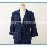Organic 100% Cotton Eyelet Embroidery Business Suits Lady Church Suits thumbnail-4