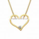 Fancy Gold Plated Small CZ Stud Heart Pendant thumbnail-1
