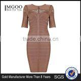 2015 High Quality Dresses Fashion Design For Ladies Half Sleeves Wrap Breast Vestidos H517 thumbnail-5