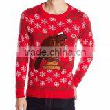 Men Red Sweater Brown Mouse Pattern Funny Christmas Sweater thumbnail-1