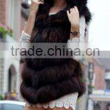Real Fox Fur Vest Hooded Coat Woman Sleeveless Thicken Warm Genuine Fox Fur Jackets Winter Russian Natural Fur Vest thumbnail-3
