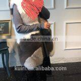 2016 New Design Woman Woolen Fox Fur Vest With Woolen Fur Overcoat thumbnail-2