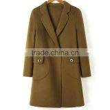Autumn Winter New Women Wool Coat Straight Square Collar Ladies Long Coats thumbnail-3