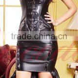 Instyles Walson Black Wet Look Faux Leather Pvc Spandex Vinyl Lace up Halterneck Catsuit Dominatix Fetish thumbnail-1