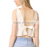 2017 OEM Girls Charming Bow Shoulder Harness Crop Cute Blouses thumbnail-4