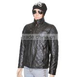 QUILTED MEN LEATHER JACKET MADE OF SHEEP LEATHER