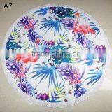 Crane Printed Round Beach Towel/jkr Bath Towel Table Towel Shawl Yoga Mat Beach Towels/ Round Beach Towels